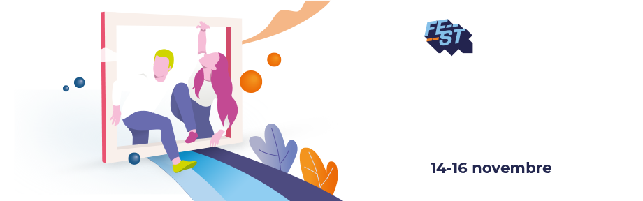 Sconfinare nell'avventura Immagine di due persone che scavalcano una cornice per uscire ad esplorare il mondo