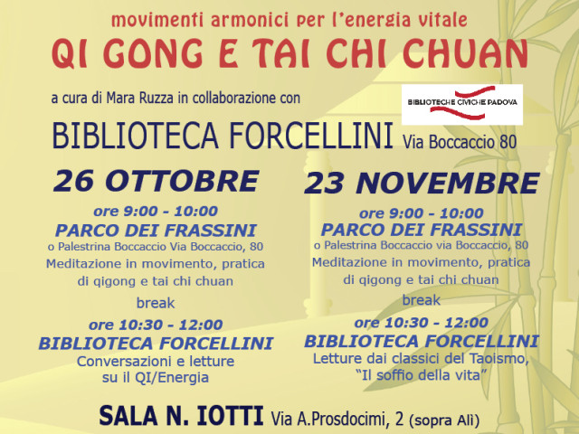 Qi gong e Tai chi chuan workshop Padova