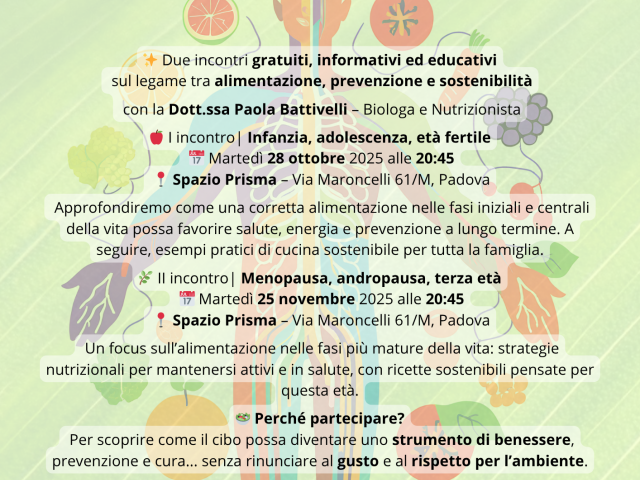 Locandina eventi di ottobre e novembre 25