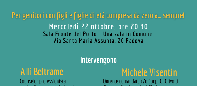 Locandina evento formativo per genitori