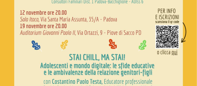 Rassegna di eventi Genitori Oggi Locandina che presenta gli eventi